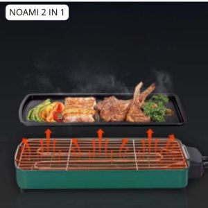 BBQ Grill Electric Smokeless Grill Pan Steamboat And Grill BarbequeGrill Pemanggang Ikan MultiCooker Stainless Steel Pan LEMARISERBAGUNA168