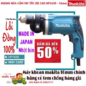 [HCM]Máy khoan cầm tay chính hãng makita (MẪU 2023) Máy khoan điện Makita HP 1630 có khoan búa - khoang tường - máy đục bê tông - máy khoan gỗ makita - máy khoan sắt - khoan lõi đồng 100% - Máy khoan Makita công suất lớn 1200W hàng nhập