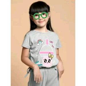 Little pineapple setelan anak santai kulot boba nicole 4-9Y