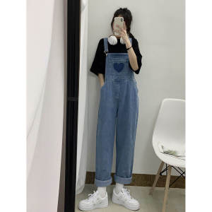 Time-limitedTOFASHIONS Overalls Women Jumpsuits Loose Rompers Korean Style INS Fashion Jumpsuits Trousers Popular Rompers High-quality Autumn Clothes New Oversized Straight Jeans Jumpsuit Pants Suspender Jeans Untuk Perempuan 22110906 L731