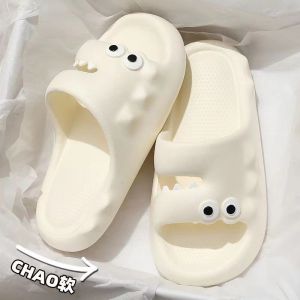 Dép Bánh mì Nữ quai ngang hình KHỦNG LONG mắt CÁ SẤU cute chất EVA siêu nhẹ êm chân đi trong nhà DL350