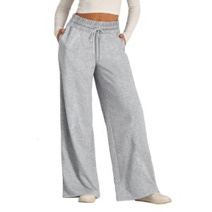 Womens Wide Leg Sweatpants High waist Baggy Lounge Pants Drawstring Athletic Joggers with Pockets