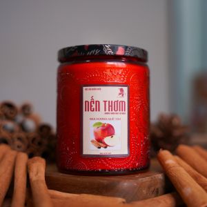 4 mùi nến thơm quế táo sả chanh gừng trầm hương 200g cháy 30h