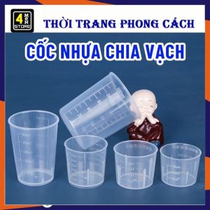 SET 10 Cốc Nhựa Có Chia Vạch 50ml 100ml & 200ml - Ca  Ly Nhựa Đong Định Lượng Pha Chế / Cốc Chia Vạch Đo Lường Tiện Lợi