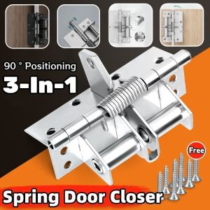 Automatic Door Closer Hinges 90° Locator Door Spring Hinge Multifunctional Spring Buffer Door Closer