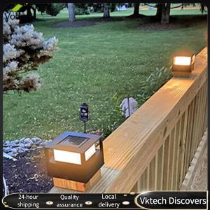 【Vodool】 Solar Powered Post Light Special Outdoor Column Patio Fence Gate Street Lamp LED Courtyard Landscape Lantern