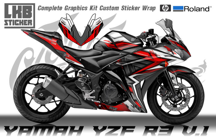 สติ๊กเกอร์แต่งลายรถ Yamaha Yzf R3 V.1 ลาย LKB RACING V.1 | Lazada.co.th