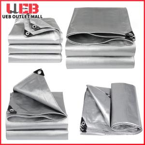 UEB Extra Thick Tarps with Grommets and Reinforced Edges Multipurpose Outdoor Tarpaulin for Camping Patio Tent Boat