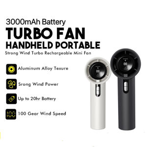 ✅100% Original Yoky WX638 Handheld Turbo Fan 1-100 Gear Speed Bladeless Digital Display Rechargeable Fan