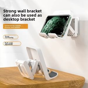 WISHAHA Plastic Wall Mounted Tablet Holder Adjustable Retractable Phone Tablet Stand Durable Adhesive Wall Mount Support Bathroom