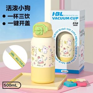 AU316 Bình giữ nhiệt trẻ em bằng thép không gỉ chống rơi vỡ dung tích lớn thiết kế đẹp mắt họa tiết hoạt hình tiện lợi mang theo khi đi dã ngoại có thể tùy chỉnh. logo