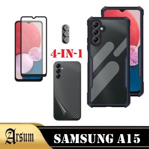 Paket 4in1 Casing Transparan SAMSUNG A15 5G Case Cover Softcase Sillikon