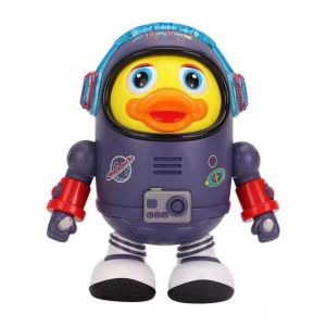 SEJUE4373 Interactive Dancing Astronaut Duck Toy Plastic Sound And Light Duck Musical Interactive Toy Learn Climbing Ornament Electric Dance Space Duck Kids Toddlers