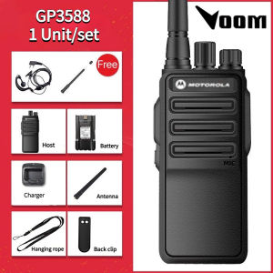 VOOM Motorola Walkie Talkie GP3588 80W High Power Two Way Radio Long Range 15KM Ultra penetrating remote16 Channel Encryption USB Type-C ChargingFree Headphones Antenna
