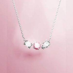 Swarovski Three color gemstone necklace for womens fashion