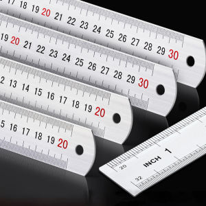 Stainless Steel Ruler METAL RULER Drawing Measurement 6" 8" 10" 12" 16" 20" 1PC