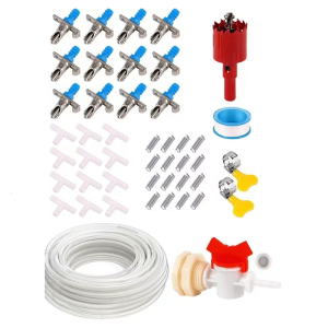 Livestock Nipples Drinkers 6/12/24pcs Rustproof Easy Installation Waterer Kits with Bucket Joints Included For Pet Cage