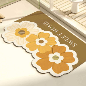 MLADEN Floor Mat Flower Doormat Absorbent Floor Mat Quick Dry Rugs Home Entry Door Carpet Pad