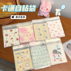 50pcs Cute Cartoon Self-adhesive Bag Gift Candy Packaging Bag Transparent OPP Bag