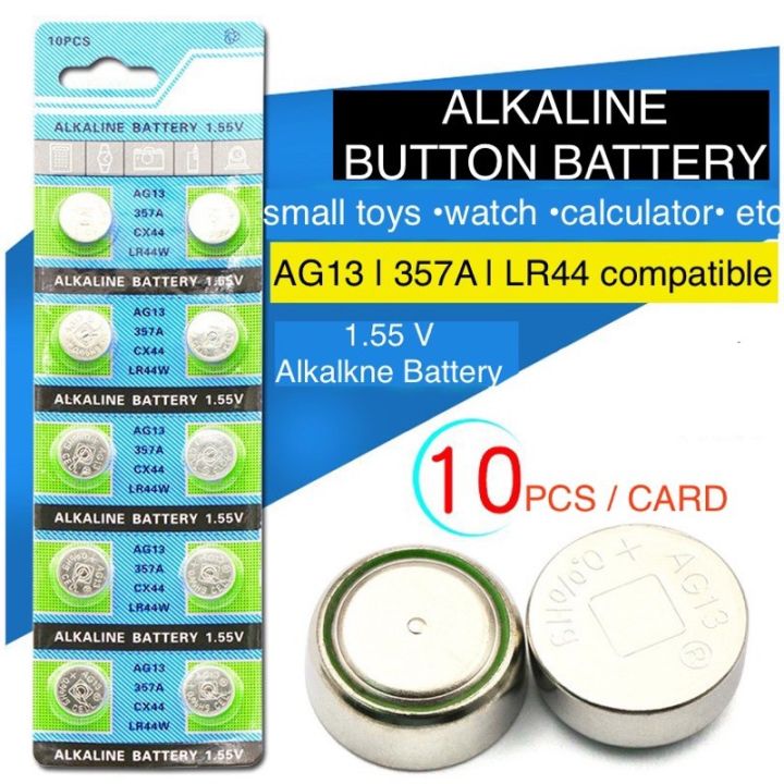 1.55V AG13 LR44 357A Button Battery Alkaline Battery for Watch Toys ...