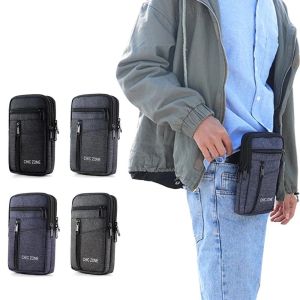 COSE Waterproof Men Phone Pouch Lightweight with Belt Phone Fanny Pack Leisure Single Double Layer Phone Waist Bag Outdoor Phone Storage