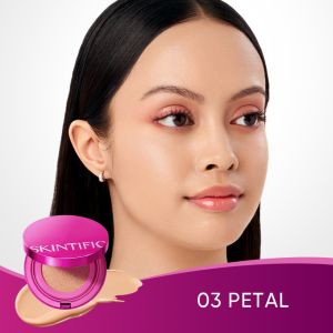 Skintific Pink Glow Cushion Foundation | Infused Vitamin E Double Antioxidant Formula | Anti-Dull Brightening Skin Care Cushion  | 10 Hours Long Lasting Flawless Coverage | Multiple Shades For All Skin Tones