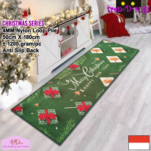 Tren-D-rugs Keset kaki motif christmas natal alas lantai dapur panjang anti slip 50 cm x 180 cm -NMs