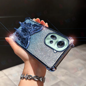 Long lanh sang trọng Gradient mạ điện Ốp điện thoại cho OPPO RENO 11 5g với bướm khung shinning TPU Silicon mềm chống sốc chống rơi bảo vệ Bìa nsf05