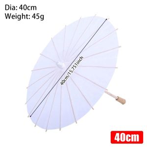 OKKFINE 1Pcs 20/30/40/60cm Paper Umbrella Colored Long-handle Painting Supplies DIY Handmade Photography Prop for Baby Shower Anniversary Wedding Birthday