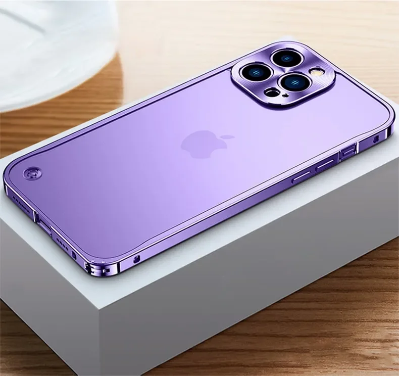 Luxury Metal Frame Lens Protection Cap Aluminum Phone Case For