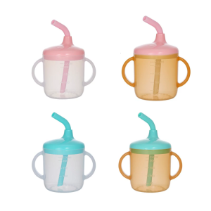 Trẻ sơ sinh cốc học tập tính năng 220ml Công suất Cốc uống nước chống rò rỉ nắp và nhẹ nhàng rơm cho nhà hàng ngày