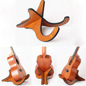 230x195x10mm Portable Wooden Ukulele Stand Foldable Holder Stand Collapsible Vertical Guitar Guitar Bass Violin Display Stand Rack Accessories