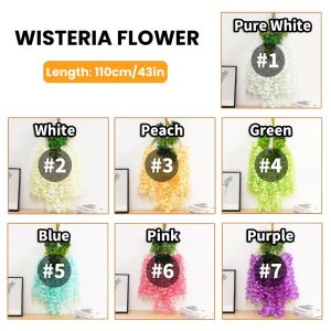 Set 12 pcs Daun Wisteria Buatan Gantung Elegan Warna-Warni untuk Dekorasi Pesta & Pernikahan