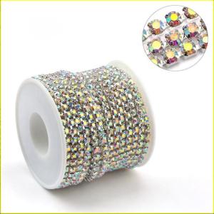 Phụ kiện dây xích kim loại đính đá 3D long lanh trang trí móng nghệ thuật