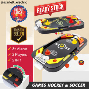 2in1 Tabletop Soccer & Ice Hockey Game Competitive Sport Games Pinball Score Board Toy / Permainan Sukan Hoki Bola Sepak