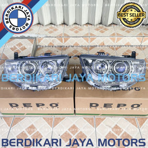 214-1197-RD-EM HEADLAMP HEAD LAMP LAMPU DEPAN UTAMA MITSUBISHI PAJERO 2009 2010 2011 2012 2013 2014 2015 MERK DEPO