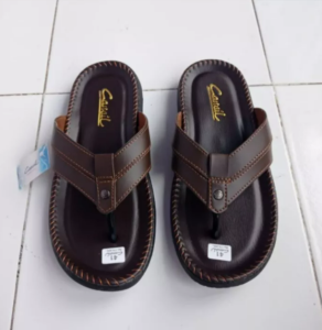 (REAL PICT) sandal kulit pria motif keren