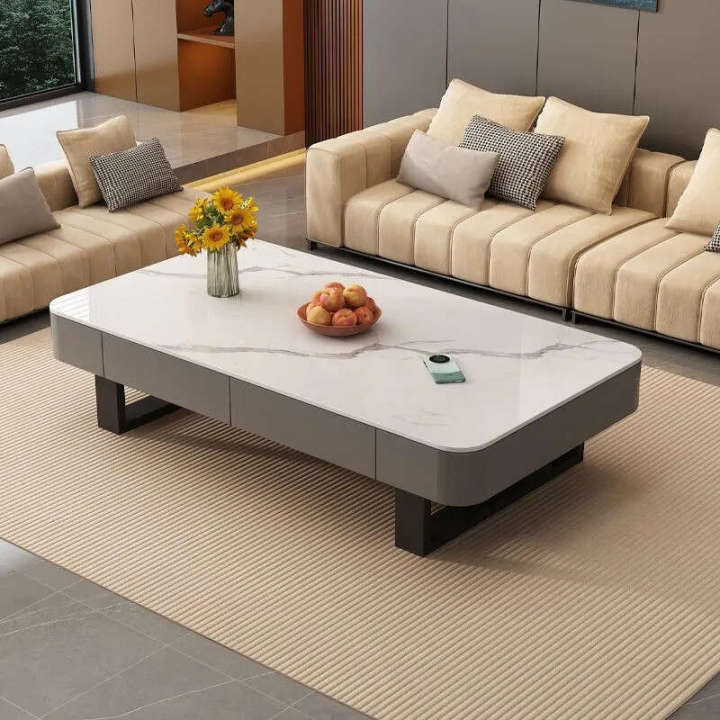 Rock Plate Coffee Table Living Room Home Small Apartment Light Luxury ...