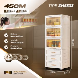 Lemari Plastik Susun Besar | Lemari Anak & Bayi | Rak Baju Multifungsi Organizer Hemat Ruang ZH