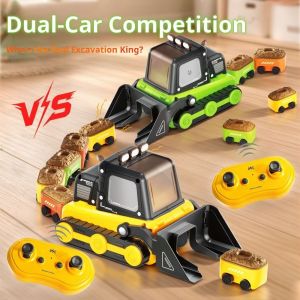 SKJK 2.4G Remote Control Remote Control Car RC Bulldozer Interactive Toy ic Car Chain ic Car ic Racing Design Construction Vehicle Party Toy