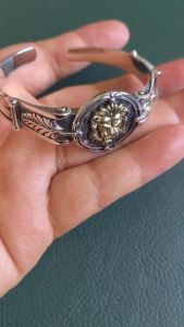 BOCAI New Real Pure s925 Sterling Silver Bracelets for Men Relief Lion Pattern Punk Charms Bangle Fine Choice Jewelry