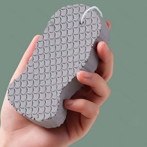 1pc Dual-Sided 3D Fish Scale Exfoliating Bath Sponge - Soft Foam Body Scrubber for Shower Easy to Clean & Quick Dry Skin Care Bathing Accessory with Hanging Design Perfect for Home Spa Experience