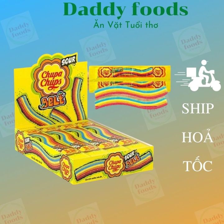 Kẹo cầu vồng chupa chups sour belt x5 thanh 8g dạng kẹo mềm hương trái ...