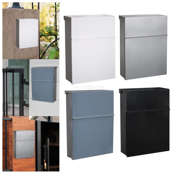 【User-friendly】 Wall Mount Mailbox Post Letter Metal Postbox With Key ...