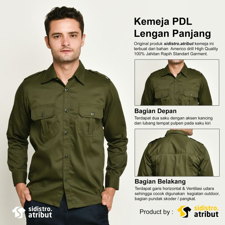 KEMEJA PDL LAPANGAN OUTDOOR LENGAN PANJANG - KEMEJA PRIA LENGAN PANJANG
