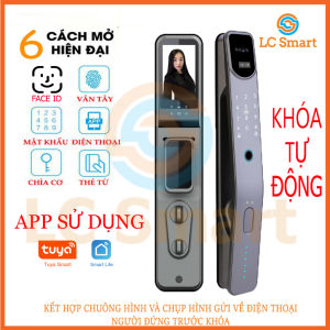 Khóa vân tay nhận diện khuôn mặt cao cấp Push Pull PP04 tích hợp CHUÔNG HÌNH kết nối wifi Dùng APP TUYA