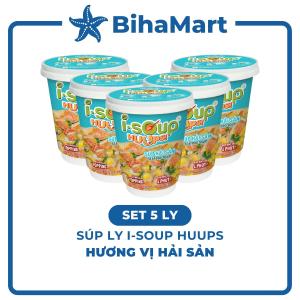 [SET 5 LY] - NFC - Súp ly I-Soup Huups! hương vị Hải sản Isoup Huups súp ăn liền Isoup Huups ly Súp I-Soup Huups (14g/ly)