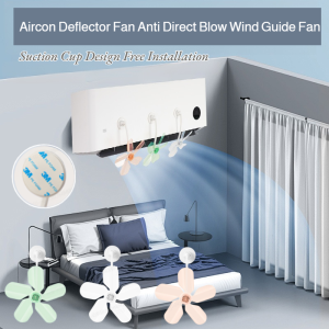 Aircon Deflector Fan Anti Direct Blow Wind Guide Fan Rapid Indoor Cooling Suction Cup Design Free Installation