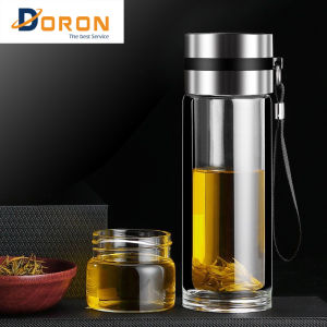 Bình Pha Trà 2 Lớp Thủy Tinh Lõi Lọc Inox 304 Dung Tích 400ml