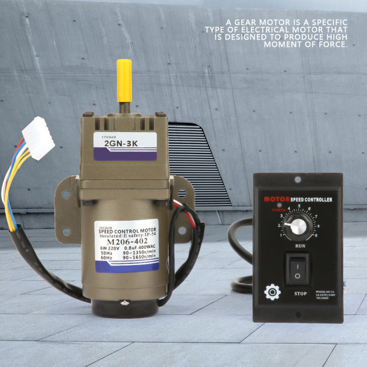 [พร้อมส่ง👍]มอเตอร์เกียร์เดี่ยว มอเตอร์เกียร์ปรับความเร็วได้ Ac 220V 6W ...